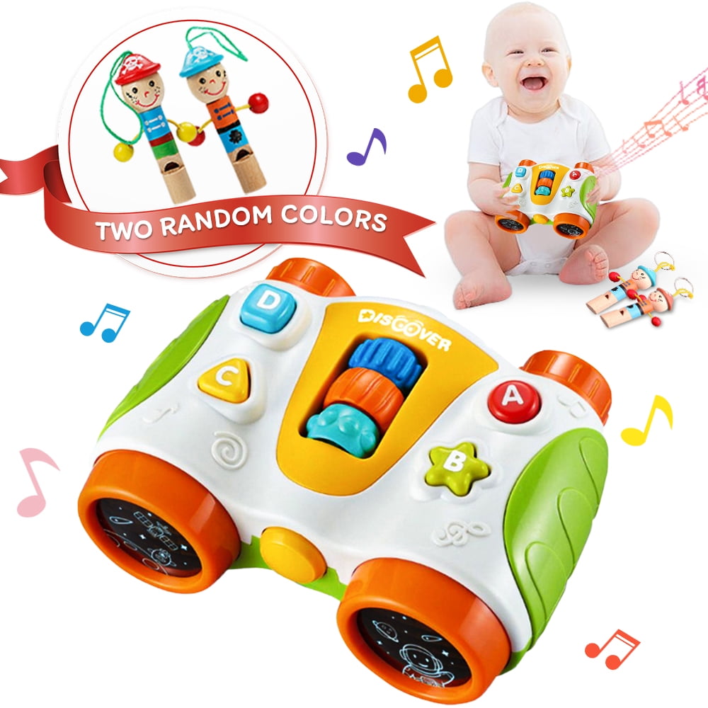 Musical Baby Toys 6 to 12 Months, Baby Piano Light Up Animal Musical Toys for Toddlers 1-3 Baby Infant Toddler Kids Piano,4pcs Cartoon Wooden Whistle Musical Instrument Toy Keychain Gift
