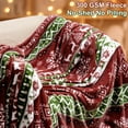 thumbnail image 2 of Printed Fleece Throw Blanket, No Shed No Pilling Ultra Soft Plush Cozy Xmas Prints Theme Home Décor Flannel Blanket for Bed, Sofa, Couch and Gift, 50" x 60", Retro Christmas, 2 of 6