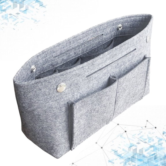 OULII Compact Grey Felt Toiletry Bag, Lightweight and Portable Travel Organizer for Men and Women