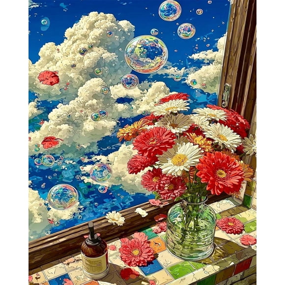 Adult Paint by Number Kits,The Theme of The Auspicious Fish, Relaxing DIY Paint by Numbers kit for Adults,Acrylic Painting for Gift Home Wall Decor40 x 50 cm (unframed),Style 5