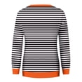 thumbnail image 5 of hxobax Women's Striped Sweatshirts Colorblock Crewneck Long Sleeve Pullover Tops Tunic Raglan Shirts, 5 of 5