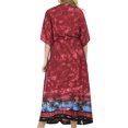 thumbnail image 2 of HAPPY BAY Women's Loungewear Oversize Slit Dress Caftan Maxi Flowy Home Wear 2X-3X Plum-AC899, 2 of 4