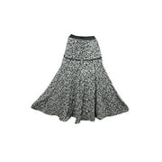 Mogul Women's Black Skirt Floral Print Bohemain Fashion Crinkled Boho Chic Skirts