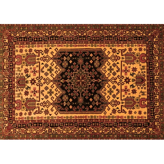 Ahgly Company Indoor Rectangle Persian Orange Traditional Area Rugs, 3' x 5'