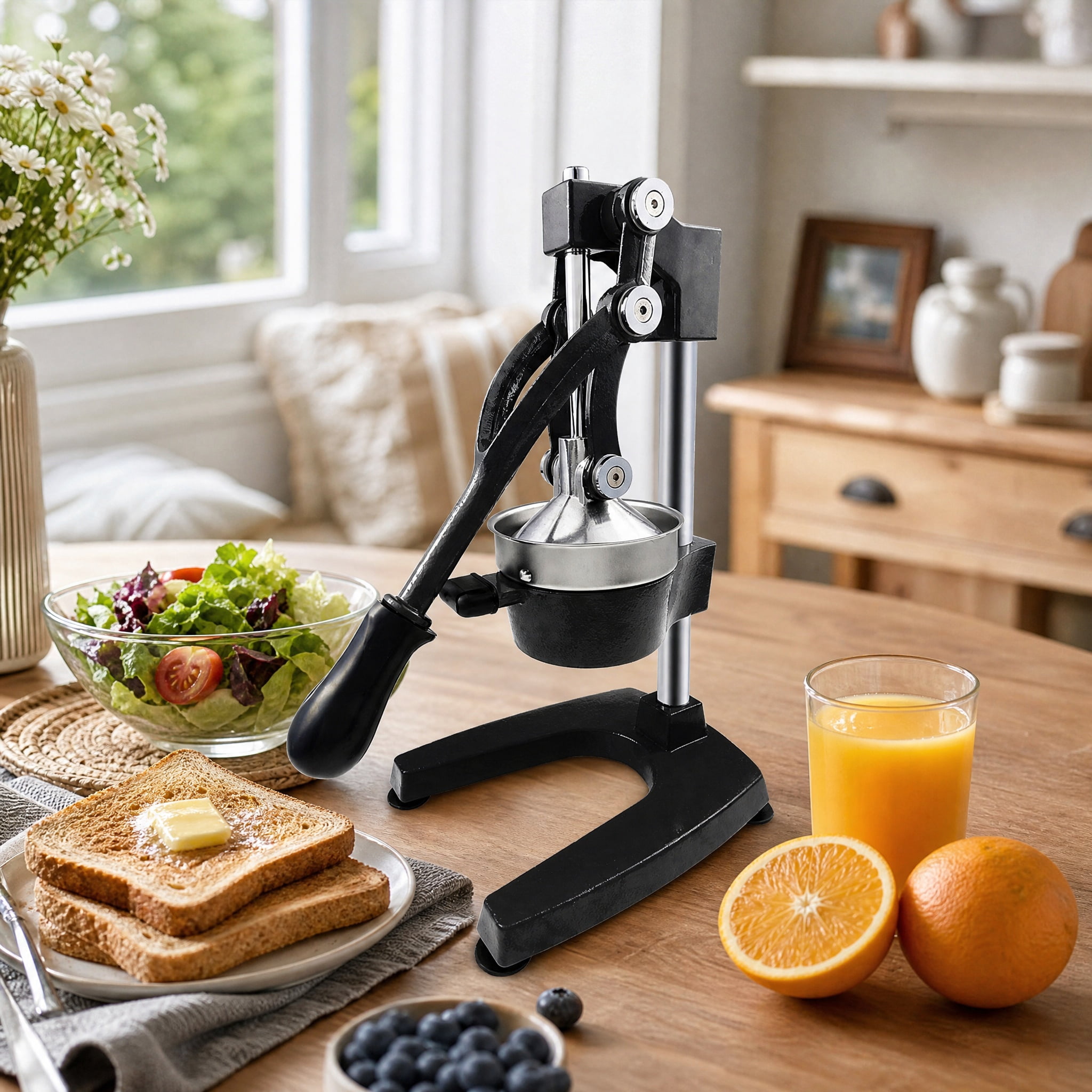 UBesGoo Juicer Hand Press Manual Fruit Juicer Juice Squeezer Citrus Orange Lemon Pomegranate, Black