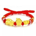 thumbnail image 2 of K-KED 1pcs Real 24K Yellow Gold Bracelet Women Man Baby House Car Money Red String-Red string just house, 2 of 6