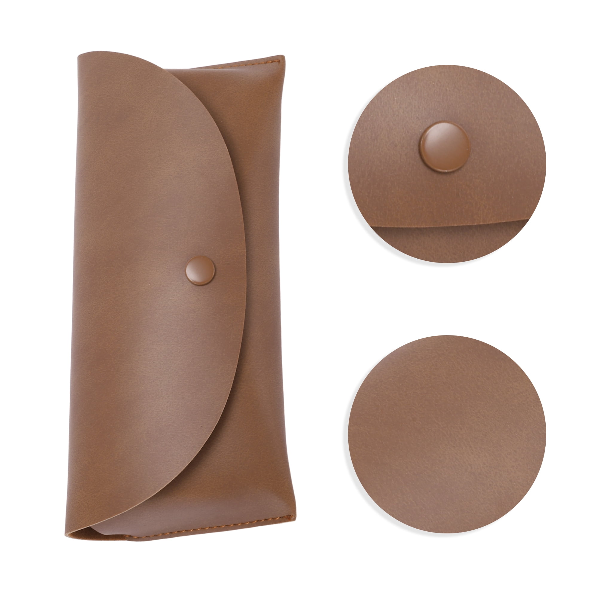 Unique Bargains Soft Eyeglasses Case Simple Portable Eyeglasses Storage Brown