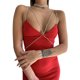 thumbnail image 3 of VISgogo - Vestido ajustado de verano para mujer, color sólido, sin mangas, sin espalda, con cadena, para discoteca VISgogo moda, 3 of 9