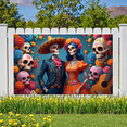 thumbnail image 4 of Colorful Design Day of the Dead Skeleton Decor Mexican Festival Backdrop for Halloween Celebration Event Decoration, 4 of 9