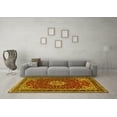 thumbnail image 3 of Ahgly Company Machine Washable Indoor Square Medallion Yellow Traditional Area Rugs, 5' Square, 3 of 4