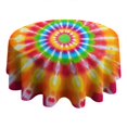 thumbnail image 4 of Colorful Tie Dye Spiral Mandala Round Tablecloth 60"x60",Wrinkle Wipeable Table Cloth for Kitchen Dining Room Picnic Patio Party, 4 of 6