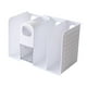 thumbnail image 2 of Organizador de escritorio, soporte para libros, organización de oficina con cajón, soporte portátil para archivos Blanco, 2 of 9