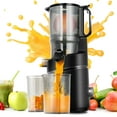 thumbnail image 1 of 250W Masticating Juicer, Sunmaki 5.11'' Large Cold Press Juicer for Whole Fruits and Vegetables, Easy to Clean& BPA-Free, Black, 1 of 6