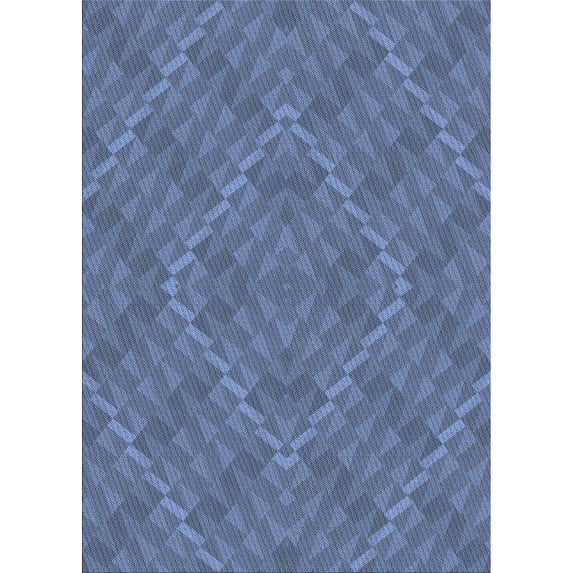 Ahgly Company Machine Washable Indoor Rectangle Transitional CornflowerBlue Area Rugs, 2' x 5'