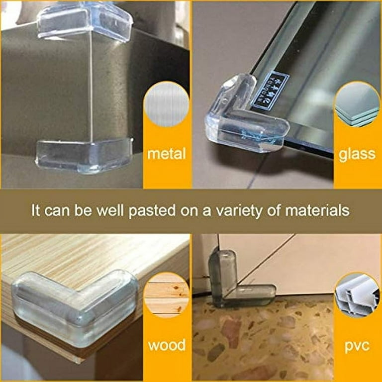 Jingyang Clear Corner Guards(12 Pack), Clear Edge Bumpers,High Resistant Adhesive Gel,Corner Protector for Baby,Kids,Furniture,Cabinet,Glass,Coffee Table,ect.