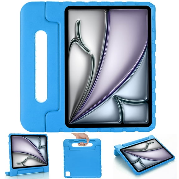 Artyond Case for iPad Air 13-inch (M2) 2024, Rugged Drop Shockproof EVA Kids Friendly Cover Portable Handle Full Body Protective Adjustable Stand Case for 2024 New iPad Air 13 Inch (M2), Blue
