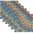 thumbnail image 5 of Coolnut Soft Reusable Satin Table Decorative Napkins, 20x20InX4 PCSBlue Boho Mandala, Family Dinner Wedding Banquet, Cocktail Party, Kitchen, Birthday Party Washcloth Gift, 5 of 7