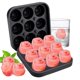 thumbnail image 1 of Bandeja para cubitos de hielo, bandejas de silicona para cubitos de hielo con tapa, forma de flor de rosa de 9 cavidades, 1 of 5