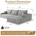 thumbnail image 2 of YWEN 108" Sectional Couches for Living Room Cloud Couch Sofa with L-Shape Upholstered Boneless Couchs Modern Modular Sectional Couch with Chaise (Grey, 108" Right Facing Chaise+2Seaters), 2 of 14