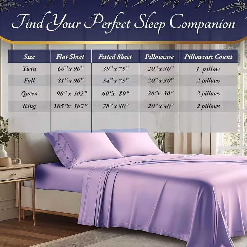 4-Piece Bamboo Bed Sheet Set - Cooling, Extra Deep Pocket, Breathable  -  Dark Grey (Full)