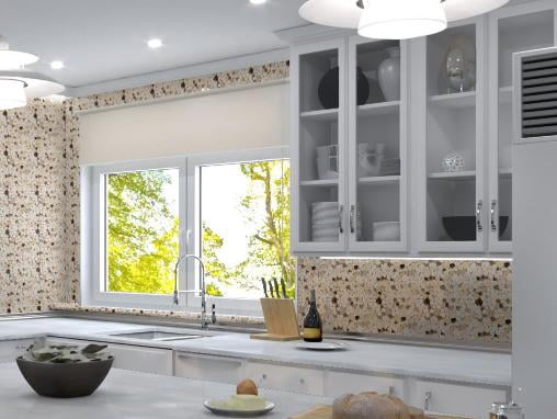 Oasis Gobi Brown Pebble Stone Look Natural Stone Mosaic Wall and Floor Tile