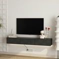thumbnail image 4 of Aukfa Floating TV Stand Wall Mounted for TVs up to 70" with LED Light & Power Outlet,Black, 4 of 7