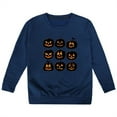 thumbnail image 4 of LIIPEE Girls Hoodies Halloween Warm Cartoon Pumpkin Graphic Printed Long Sleeve Round Neck Pullover Tops Kids Elegant Casual Daily Party Photoshoot Sweatshirts,Navy,13-14 Years, 4 of 4