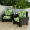 thumbnail image 2 of Jordan Manufacturing 46.5" x 24" Hixon Palm Green Leaves Rectangular Outdoor Deep Seat Chair Cushion Set with Welt, 2 of 11