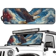 thumbnail image 2 of HUIACONG Eagle Windshield Sunshade, Sun Visor for UV Rays & Heat Protection, Suitable for Wrangler, Compass, Gladiator & Renegade , for Jeep Wrangler | X-Small - 60x21 inches, 2 of 6