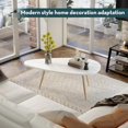 thumbnail image 3 of Modern Coffee Table White Oval Coffee Tables for Living Room Simple Center Table for Small Space Home Office Easy Assembly 22.2" D x 42.5" W x 17.1" H, White, 3 of 15