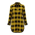 thumbnail image 4 of BRELIL Women Fall Long Sleeve Plaid Shacket Casual Button Down Oversized Shirt Winter Outfit, Yellow L, 4 of 7