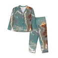 thumbnail image 1 of Fotbe Starry Sky Cloud Fox Conjunto de Pijama de Manga Larga para Mujer con Estampado, Ropa de Dormir de 2 Piezas, Conjunto de Casa Suave y Cómodo con Bolsillos-Large, 1 of 7