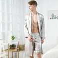 thumbnail image 4 of Men Sleepwear Underwear Silk Satin Boxers Shorts Nightwear Pajamas M-3XL, 4 of 9