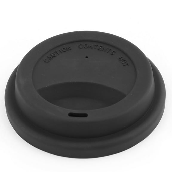 Home Cafe Black Silicone Reusable Drinking Water Tea Coffee Mug Cup Lid Cover