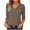 Brown, variant on Women Button Down V Neck 3/4 Sleeve Polka Dot Casual Basic Comfy Loose Blouse, Red XXL