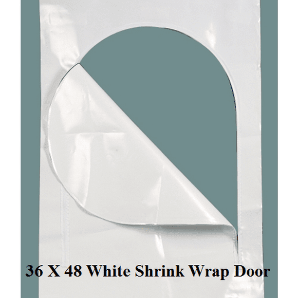 36x48 Boat Shrink Wrap Shrinkwrap Zipper Entry Access Door White DS