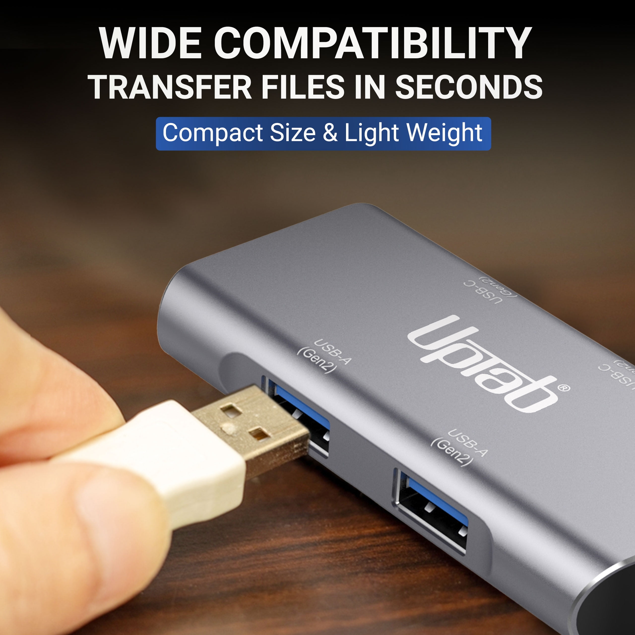 UPTab 4-Port USB-C Hub (10Gbps) with Dual USB-C and Dual USB-A Ports