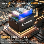 KEPWORTH 36V 100AH Lithium Battery for Golf Cart, LiFePO4 Batteries with 200A BMS, 4000+ Rechargeable Deep Cycle, Grade A Lithium Iron Phosphate Cells, with A Smart Battery Monitor & 20A Charg