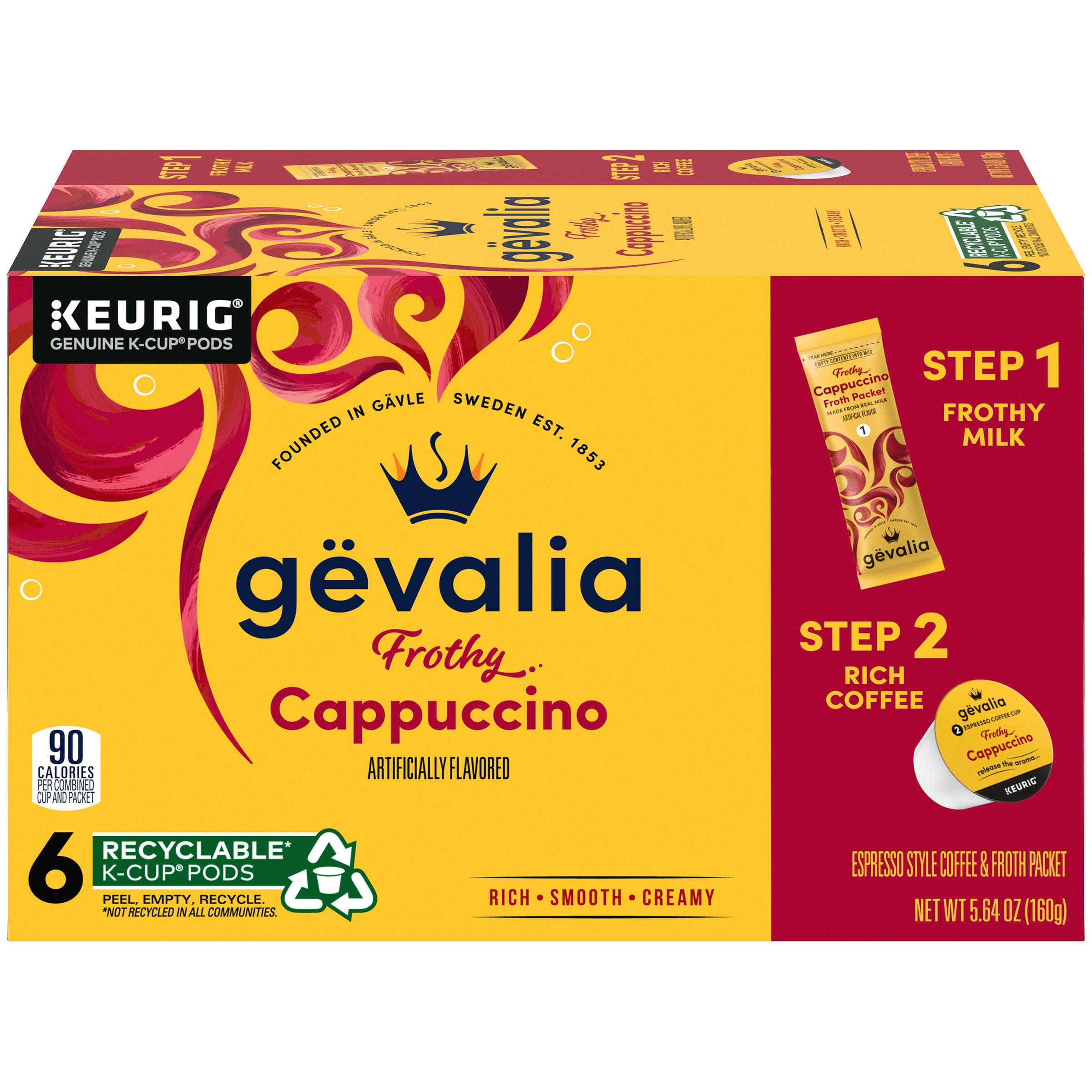Gevalia Frothy Cappuccino 2Step K‐Cup® Espresso Style Pods with