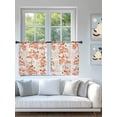 thumbnail image 4 of Sheer Curtains 54 Inch Length 2 Panels Set for Kitchen, Burnt Orange Botanical Semi Sheer Curtains for Windows, Vintage Nature Flower Voile Window Treatments Rod Pocket Curtain, 4 of 7