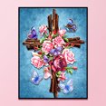 thumbnail image 2 of Cuadros Decorativos Cruz flor DIY completo bordado conjunto lienzo algodón hilo pintura costura Ehuebsd Nuevos Originales, 2 of 9