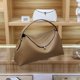 thumbnail image 5 of Bolso de mano de diseño lujoso con cierre de metal y guijarros para mujer, de piel 100 % natural, estilo hobo con cierre en T, 5 of 5