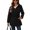 Black, variant on Women's Drawstring Waterproof Outerwear Jacket 2025 Full Zip Spaghetti Strap Falbala Coat Coats Fitted Fall Hood Frill Navy XX-Large