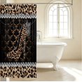 thumbnail image 3 of Erosebridal Glittery Cheetah High Heels Shower Curtain 72Wx72L,Sparkle Bow Pearl Bathroom Curtain,Brown Tan, 3 of 5