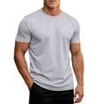 thumbnail image 5 of KLHDSF Men's UPF 50+ Sun Protection Workout T-shirts Moisture Wicking, Quick Dry, 4-Way Stretch, Short Sleeve, Athletic, Beach, Hiking Light Gray XXXXL, 5 of 5