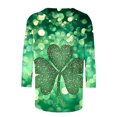 thumbnail image 4 of successthop Green 3/4 Womens Shirts Casual St Patricks Day Plus Size with Crew Neck Polyester Casual St. Patricks Day Blouse Tops for Irish Themed Gifts 3XL, 4 of 5