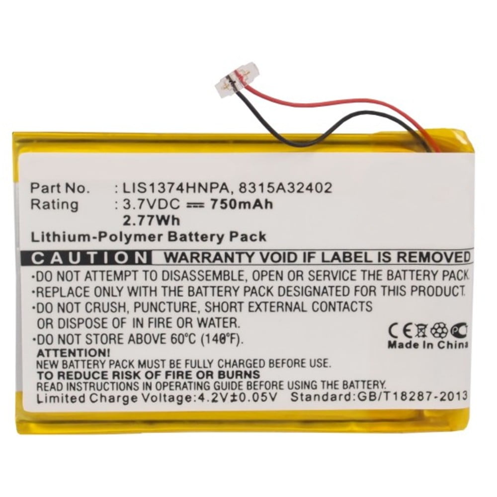 LIS1401 Battery Ultra High Capacity Li-Pol, 3.7, 750mAh Synergy Digital Player Battery Compatible with Sony 7Y19A60823 Player, 7Y19A60823 Replacement for Sony 1-756-763-11 