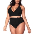 thumbnail image 1 of Traje de baño de talla grande para mujer con cintura alta y control de abdomen, cobertura total, 1 of 1