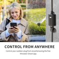 thumbnail image 3 of Prise Intelligente Extérieure Prise WiFi Robuste, Télécommande, Étanche, Compatible avec Alexa Google Assistant, Pas de Hub Requis, Noir(MP22W), 3 of 5
