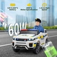 thumbnail image 7 of Yesfashion 12V Kids Ride on Car SUV Battery Operated Ride on Toy Toddlers Electric Toys Police Cars for 3 Age+ White, 7 of 7